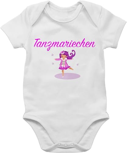 Baby Body Junge Mädchen - Karneval & Fasching - Tanzmariechen pink - 3/6 Monate - Weiß - tanzen faschingsstrampler fastnacht strampler faschings tier fasnacht 80er jahre outfit karnevals von Shirtracer