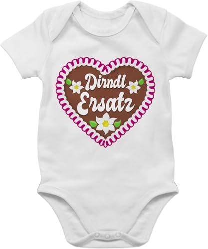 Baby Body Junge Mädchen - Kompatibel Oktoberfest Outfit - Dirndl Ersatz mit Lebkuchen - 1/3 Monate - Weiß - trachtenbody strampler bayrisch bayern dirndl-ersatz babysachen trachtenkleidung von Shirtracer