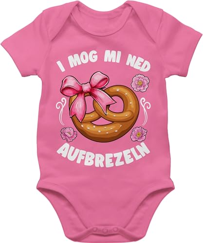 Baby Body Junge Mädchen - Kompatibel mit Oktoberfest Outfit - I mog mi ned aufbrezeln - 6/12 Monate - Pink - strampler bayrisch bayern babybody trachtenbody bayerischer kurzarm trachtenkleidung von Shirtracer