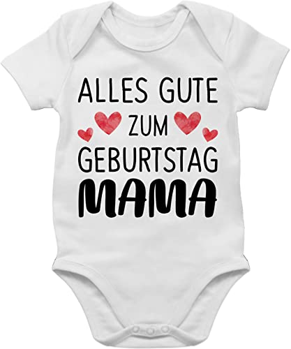 Baby Body Junge Mädchen - Alles gute zum Geburtstag Mama - 18/24 Monate - Weiß - geschenk fuer mutter babykleidung strampler lieben muttertag besondere geschenke für 2024 beste jungen mama's von Shirtracer