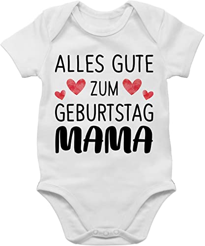 Shirtracer Baby Body Junge Mädchen - Alles gute zum Geburtstag Mama - 18/24 Monate - Weiß - für babys kurzarmbody muttertag muddi geburtstag, strampler babykleidung jungen mama's mamas babybody von Shirtracer