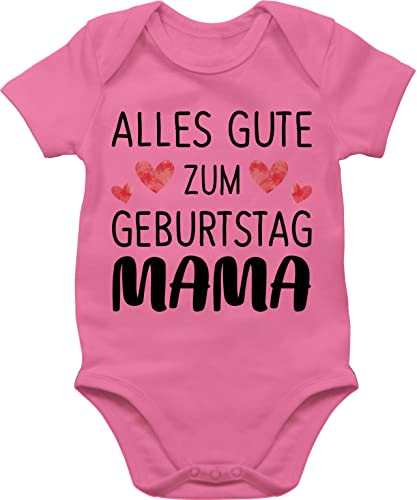 Baby Body Junge Mädchen - Alles gute zum Geburtstag Mama - 6/12 Monate - Pink - mutter geschenk für mom and tag geschenke 2024 besondere beste lieben die mami babykleidung jungen mama's mothers von Shirtracer