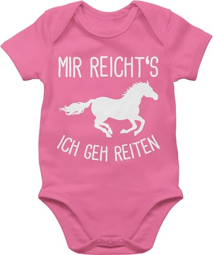 Shirtracer Baby Body Junge Mädchen - Mir reichts ich geh Reiten I Geschenk Pferde I Pferdemädchen I Pferdeliebhaber - 1/3 Monate - Pink - reiter babygeschenke pferd pferdefans gehe babysachen body+ von Shirtracer