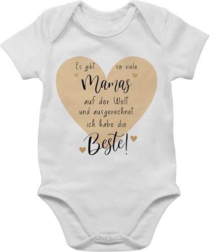 Shirtracer Baby Body Junge Mädchen - Es gibt so viele Mamas auf der Welt und ausgerechnet ich habe die Beste I Mama Geschenk Mutti - 6/12 Monate - Grau meliert - ist kurzarmbody muttertag muddi welt￼ von Shirtracer