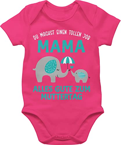 Shirtracer Baby Body Junge Mädchen - Du machst einen tollen Job Mama - Geschenk Zum 1 Muttertag - 3/6 Monate - Fuchsia - 1. muttertagsgeschenke muttertagsgeschenk ist die beste bodys kurzarmbody von Shirtracer