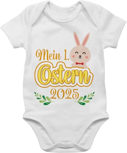 Baby Body Junge Mädchen - Ostergeschenke - Mein 1. Ostern 2025 - 1/3 Monate - Weiß - osterbody osterkleidung easter 1.ostern babykleidung osteroutfit oster outfit ostermotiv osterhasen babybody von Shirtracer