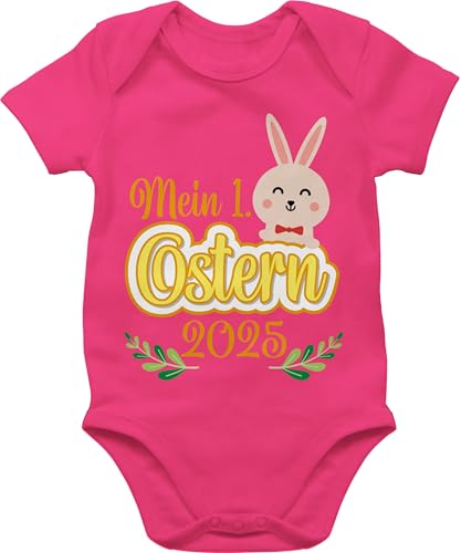 Baby Body Junge Mädchen - Ostergeschenke - Mein 1. Ostern 2025 - 3/6 Monate - Fuchsia - osterbody osterkleidung easter 1.ostern babykleidung osteroutfit oster outfit ostermotiv osterhasen babybody von Shirtracer