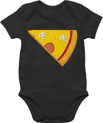 Shirtracer Baby Body Junge Mädchen - Partner-Look Familie - Pizza Partner Teil 2-6/12 Monate - Schwarz - mama- tochter outfit partnerlook mutter sohn kleidung family look eat bodys familienoutfit von Shirtracer