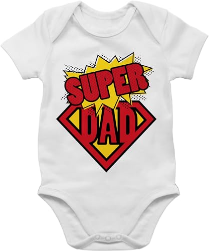 Shirtracer Baby Body Junge Mädchen - zum Vatertag - Super Dad - Geschenke für Papa Geschenk Geburtstagsgeschenk Vater Papi Bester Papa Weihnachts-Geschenk - 1/3 Monate - Weiß - papatagsgeschenk von Shirtracer