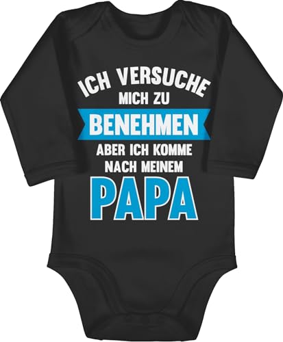 Shirtracer Baby Body langarm Mädchen Junge - Sprüche - Ich versuche mich zu benehmen aber ich komme nach meinem Papa I - 12/18 Monate - Schwarz - geschenk geburt babygeschenke spruch pap babybody Shirtracer Baby Body langarm Mädchen Junge - Sprüche - Ich versuche mich zu benehmen aber ich komme nach meinem Papa I - 12/18 Monate - Schwarz - geschenk geburt babygeschenke spruch pap babybody von Shirtracer
