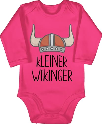 Shirtracer Baby Body langarm Mädchen Junge - & Walhalla - kleiner Wikinger - 12/18 Monate - Fuchsia - viking strampler vikings bodys babykleidung bodies fun von Shirtracer