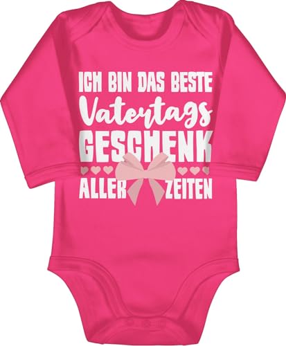 Shirtracer Baby Body langarm Mädchen Junge - zum - Ich bin das beste Vatertagsgeschenk aller Zeiten I Papa Geschenk Vatertag - 3/6 Monate - Fuchsia - vatertagsbody papatagsgeschenk 1 daddy väter von Shirtracer