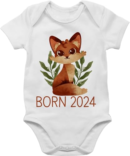 Baby Body Junge Mädchen - Zur - Fuchs Born 2024 Geschenk Geburt - 3/6 Monate - Weiß - strampler süß schwangerschafts geschenke 2023 bodies jungen outfit babygeschenke born+2023+baby von Shirtracer