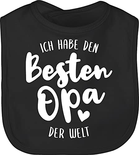 Baby Lätzchen - Strampler Mädchen & Junge - Ich habe den besten Opa der Welt - Unisize - Schwarz - latzchen babykleidung sprüche spruche ist beste babylätzchen mit sprüchen bester letzchen von Shirtracer