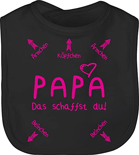 Baby Lätzchen - Strampler Mädchen & Junge - Papa das schaffst du - Unisize - Schwarz - anleitung latz von Shirtracer