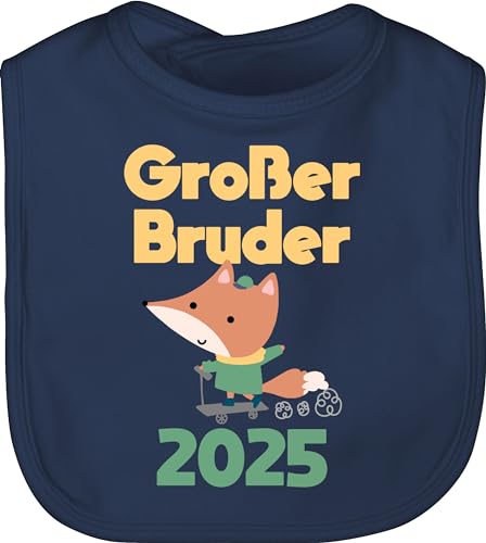 Shirtracer Baby Lätzchen - Großer Bruder Fuchs 2025 - Unisize - Navy Blau - big brother bro laetzchen große brüder latz geschenk für großen grossen grosse grosser größeren werde geschenke ich von Shirtracer