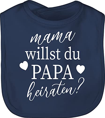 Lätzchen - Hochzeit - Mama willst du Papa heiraten - Wollen wir Papa heiraten Baby Daddy heiraten Willst du meinen Papa heiraten Heiratsantrag - Unisize - Navy Blau - hochzeitsantrag mein babylatz von Shirtracer