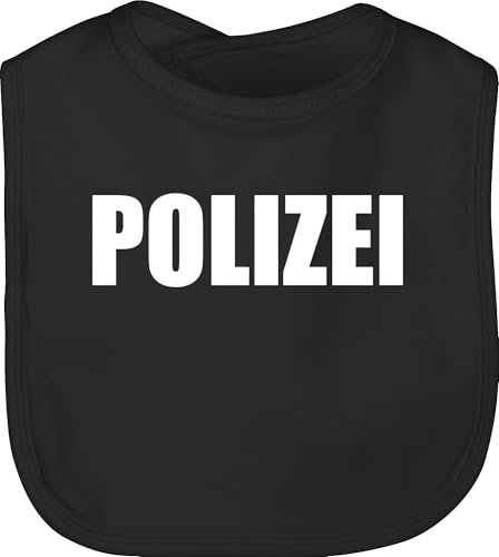 Baby Lätzchen - Karneval & Fasching - Polizei I Polizeiuniform I Polizist I Polizeikostüm I SEK Polizistin I Police I SWAT - Unisize - Schwarz - fastnacht beruf kinderlatz faschings s w a t von Shirtracer