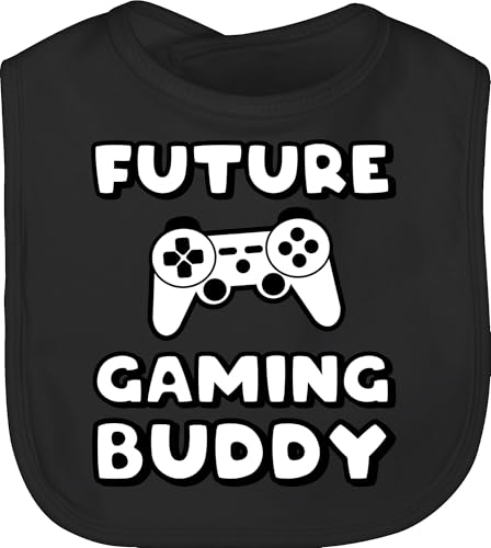 Baby Lätzchen - Sprüche - Future Gaming Buddy - Unisize - Schwarz - lustige babysachen spruch game schlabberlatz babykleidung mit süßen sprüchen spruche gamer kinderlatz geschenke zur geburt von Shirtracer