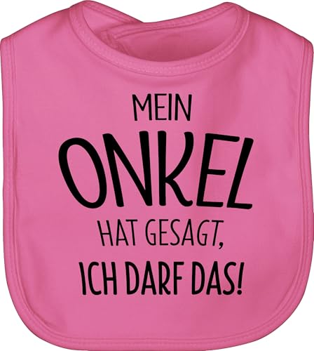 Shirtracer Baby Lätzchen - Sprüche - Mein Onkel hat gesagt ich darf das - schwarz - Unisize - Pink - lustige babysachen spruch latz babykleidung mit süßen sprüchen spruche schlabberlatz von Shirtracer
