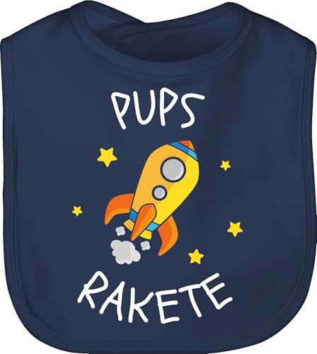 Baby Lätzchen - Sprüche - Pupsrakete weiß - Unisize - Navy Blau - lustige babysachen spruch rakete schlabberlatz babykleidung mit süßen sprüchen spruche kinderlatz geschenke zur geburt von Shirtracer