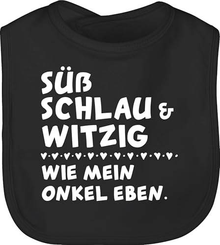 Shirtracer Baby Lätzchen - Sprüche - Süß schlau und witzig - wie mein Onkel eben - Weiß - Unisize - Schwarz - geschenk lustige babysachen spruch latz babykleidung mit süßen sprüchen spruche babylätze von Shirtracer
