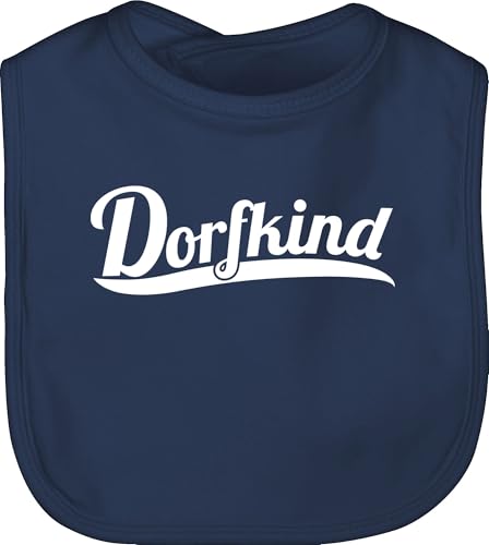 Shirtracer Baby Lätzchen - Sprüche - Dorfkind Weiss - Unisize - Navy Blau - lustige babysachen spruch dorf schlabberlatz babykleidung mit süßen sprüchen spruche bauern latz geschenke zur geburt von Shirtracer