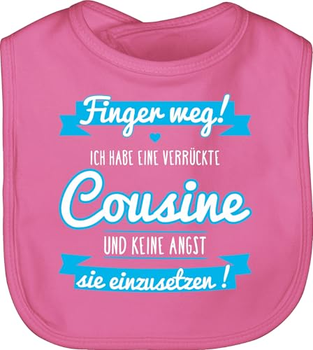 Shirtracer Baby Lätzchen - Sprüche - Ich habe eine verrückte Cousine blau - Unisize - Pink - lustige babysachen spruch cousinen schlabberlatz babykleidung mit süßen sprüchen spruche crazy cousin von Shirtracer