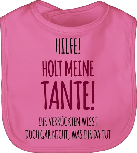 Shirtracer Baby Lätzchen - Sprüche - Hilfe Holt Meine Tante - Unisize - Pink - lustige babysachen spruch aunt sabberlatz babykleidung mit süßen sprüchen spruche teyze kinderlatz geschenke zur geburt von Shirtracer