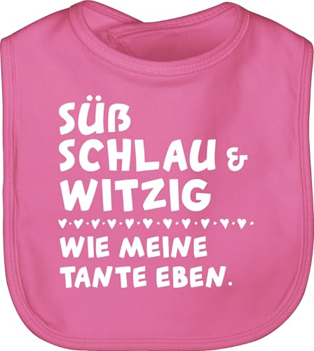 Shirtracer Baby Lätzchen - Sprüche - Süß schlau und witzig wie meine Tante eben I - Unisize - Pink - lustige babysachen spruch aunt schlabberlatz babykleidung mit süßen sprüchen spruche tantes latz von Shirtracer