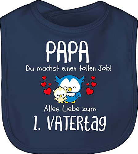 Baby Lätzchen - Geschenk zum - 1. Vatertag - Papa du machst einen tollen Job - Unisize - Navy Blau - erstes vatertagsgeschenk papatagsgeschenk tochter babylatz geschenke ersten daddy dzien ojca von Shirtracer