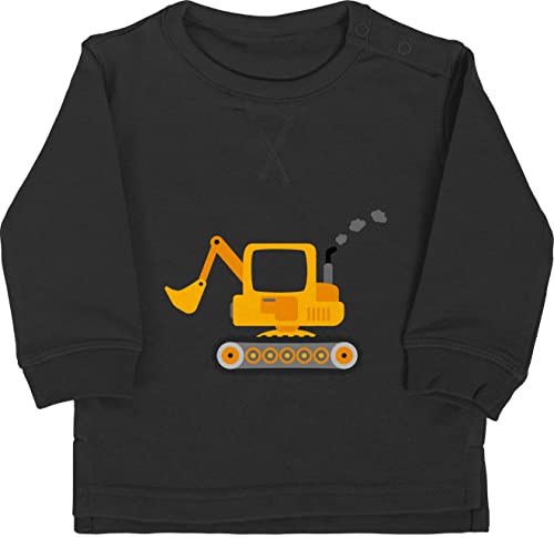 Shirtracer Baby Pullover Jungen Mädchen - Traktor und Co. - Bagger - 18/24 Monate - Schwarz - flugzeugen Kindergarten Babykleidung Fahrzeuge Sweatshirt Pulli Oberteil von Shirtracer