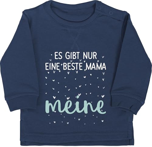 Shirtracer Baby Pullover Jungen Mädchen - Es gibt nur eine Beste Mama - Meine weiß - 18/24 Monate - Navy Blau - muddi ist die Mamas Mutter muttertagsgeschenk Mommy Muttertag Mother's Day Mutti Mama's von Shirtracer
