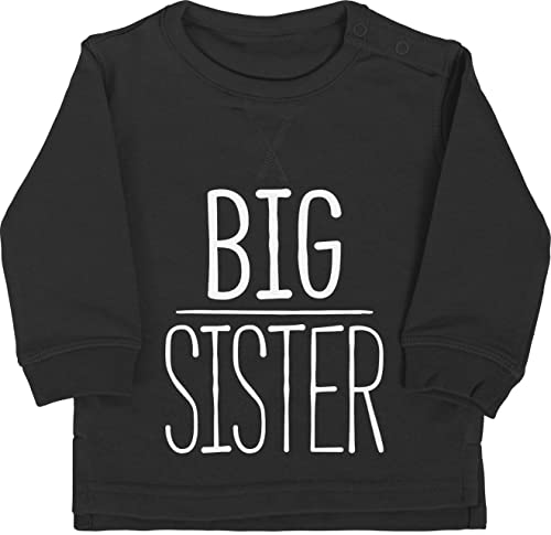 Shirtracer Baby Pullover Jungen Mädchen - Geschwister Bruder und - Big Sister | Große Schwester | Big Sis - 18/24 Monate - Schwarz - Geschenkideen geschwisteroutfit Langarm schwesterngeschenk Pulli von Shirtracer