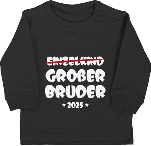 Shirtracer Baby Pullover Jungen Mädchen - Einzelkind Großer Bruder 2025-18/24 Monate - Schwarz - Grosse brüder Big Brother 2024 pullis großen große bz31 grosser Bald Pulli größeren werde Sweatshirt von Shirtracer