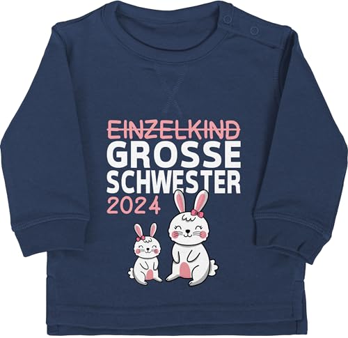 Shirtracer Baby Pullover Jungen Mädchen - Geschwister Bruder und - Einzelkind große Schwester 2024-12/18 Monate - Navy Blau - geschwisteroutfit bis Sister Pulli schwesterngeschenk größe Langarm von Shirtracer