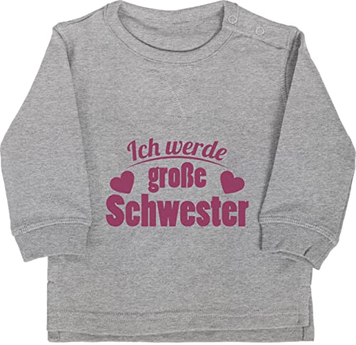 Shirtracer Baby Pullover Jungen Mädchen - - Ich werde große Schwester - 12/18 Monate - Grau meliert - Sweatshirt Big sis größe Pulli Grosse Geschenke Bald Geschenk Going to be a Sister 2023 von Shirtracer