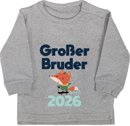Shirtracer Baby Pullover Jungen Mädchen - Großer Bruder 2026 Fuchs - 12/18 Monate - Grau meliert - 2024 Brother bro Langarm grosser große brüder Big Sweater Bruder du wirst Pulli Geschenk für großen Shirtracer Baby Pullover Jungen Mädchen - Großer Bruder 2026 Fuchs - 12/18 Monate - Grau meliert - 2024 Brother bro Langarm grosser große brüder Big Sweater Bruder du wirst Pulli Geschenk für großen von Shirtracer