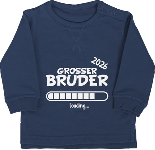 Baby Pullover Jungen Mädchen - Großer Bruder 2026 Loading - 12/18 Monate - Navy Blau - 2024 Brother bro Langarm grosser große brüder groser Sweater Bruder 2025 Pulli Geschenk für großen von Shirtracer
