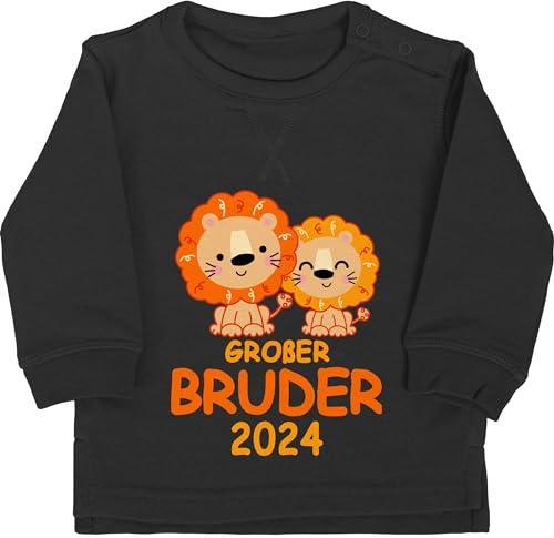 Shirtracer Baby Pullover Jungen Mädchen - Ich werde großer Bruder 2024-18/24 Monate - Schwarz - Sweatshirt Big bro groser Pulli großen Geschenk grosser 2023 Langarm große Brother Geschenke für Grosse von Shirtracer