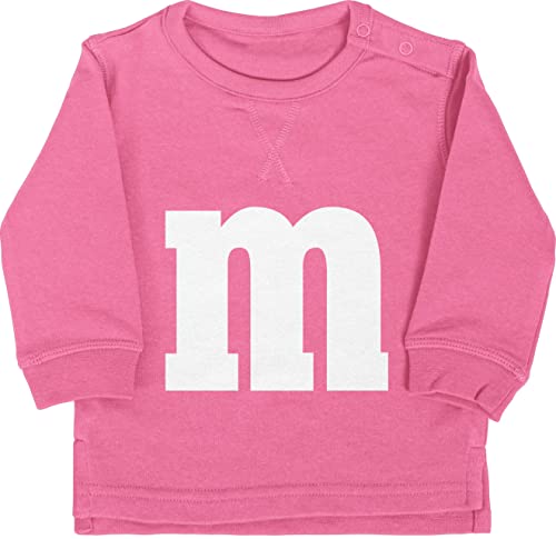 Baby Pullover Jungen Mädchen - Karneval Fasching - Gruppen M und M Aufdruck I M&M Kostüm Gruppe I MundM & M I MM I Fastnacht I Fasnacht I Fasnet - 18/24 Monate - Pink - Faschings m& Pulli von Shirtracer