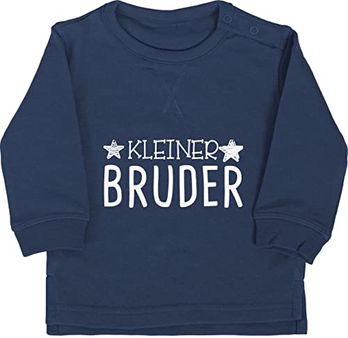 Shirtracer Baby Pullover Jungen Mädchen - Kleiner Bruder Sterne - 12/18 Monate - Navy Blau - Little bro Pulli 2024 Langarm kleinen kleine brüder Geschenk Brother von Shirtracer