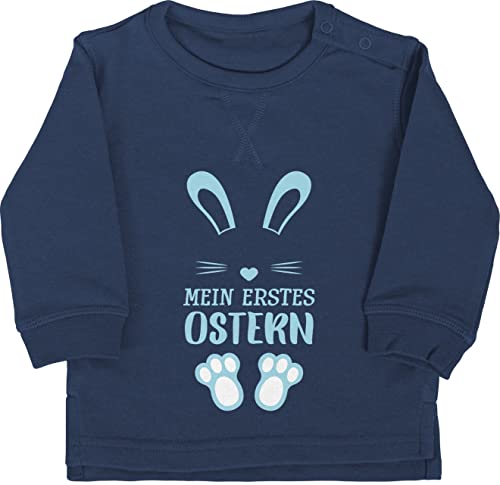 Baby Pullover Jungen Mädchen - Ostergeschenke - Mein erstes Ostern - Hase - 6/12 Monate - Navy Blau - oberteil outfit ostergeschenk karnickel pulli osterhasen osterhase oster kleinigkeit hasenohren von Shirtracer