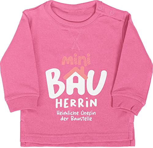 Shirtracer Baby Pullover Jungen Mädchen - Sprüche - Mini Bauherrin weiß - 6/12 Monate - Pink - Spruch Sweatshirt spruche sprüchen mit Aufschrift lustige babygeschenke Babygeschenk lustig babysprüche von Shirtracer