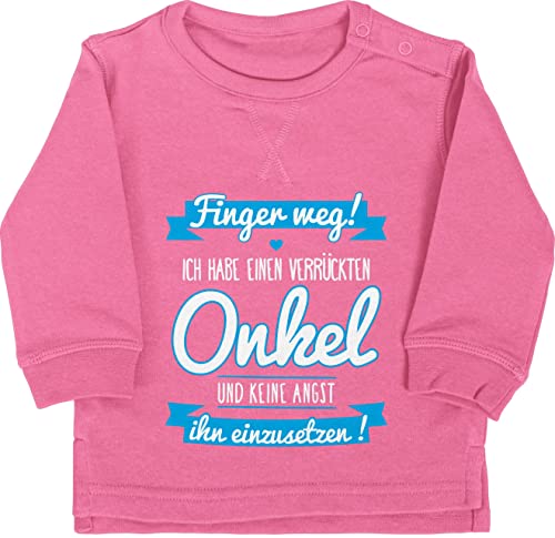 Pullover Jungen Mädchen - Sprüche - Ich habe einen verrückten Onkel - Baby Kleinkind Geschenk - 12/18 Monate - Pink - spruch uncle pulli spruche neffe sweatshirt sprüchen onkels babykleidung von Shirtracer