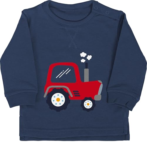 Baby Pullover Jungen Mädchen - Traktoren - Kinder Traktor - 12/18 Monate - Navy Blau - Landwirt Kindergarten Babykleidung Landwirtschaft mit Pulli traktorfan Sweatshirt Bauern kinderpulli Bauer von Shirtracer