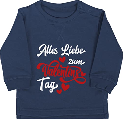 Baby Pullover Jungen Mädchen - Partner - Alles liebe zum Valentinstag - rot/weiß - 18/24 Monate - Navy Blau - valentin geschenk valtinstag valetinstag valentines day velentistag falentienstag von Shirtracer