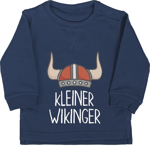 Shirtracer Baby Pullover Jungen Mädchen - & Walhalla - Kleiner Wikinger weiß - 18/24 Monate - Navy Blau - Viking Wikinger&Walhalla Helm von Shirtracer