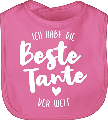 Baby Lätzchen - Strampler Mädchen & Junge - Ich habe die beste Tante der Welt - Unisize - Pink - lustige sprüche babylatz babykleidung mit sprüchen babygeschenke lustig bibs sachen für babys von Shirtracer