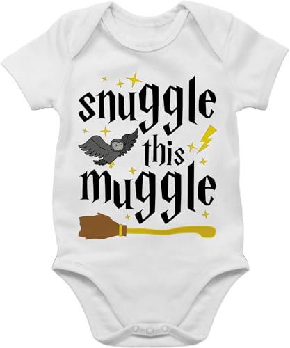 Baby Body Junge Mädchen - Strampler & - snuggle this muggle - 3/6 Monate - Weiß - bodys für babys mit sprüchen spruch babysachen jungen lustigen lustige sprüche babybody baby+strampler+sprüche von Shirtracer